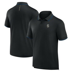 �t�@�i�e�B�N�X �����Y �g�b�v�X �V���c Men's Fanatics Black Seattle Kraken Front Office Move Mono Polo Black �u���b�N