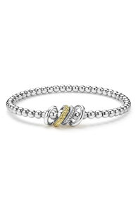 ���S�X ���f�B�[�X �A�N�Z�T���[ �u���X���b�g�E�o���O���E�A���N���b�g LAGOS 4-Ring Diamond Stretch Braceletwo Tone