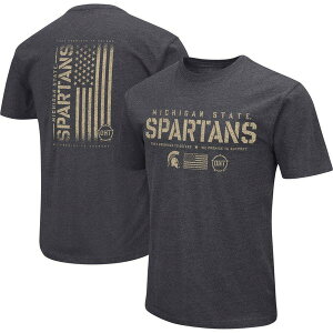 �R���V�A�� �����Y �g�b�v�X T�V���c �g�[�� Men's Colosseum Heather Black Michigan State Spartans Big & Tall OHT Military Appreciation Playbook T-Shirt Heather Black �u���b�N