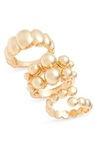 �I�[�v���G�f�B�b�g ���f�B�[�X �A�N�Z�T���[ �w�� Open Edit Set of 3 Orb Textured Rings Gold �S�[���h