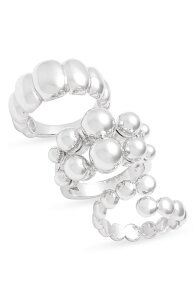 �I�[�v���G�f�B�b�g ���f�B�[�X �A�N�Z�T���[ �w�� Open Edit Set of 3 Orb Textured Ringsilver �V���o�[