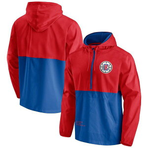 �t�@�i�e�B�N�X �����Y �A�E�^�[ �W���P�b�g�E�u���]�� �p�[�J�[ Men's Fanatics Branded Royal/Red LA Clippers Anorak Block Party Windbreaker Half-Zip Hoodie Jacket Royal ���b�h