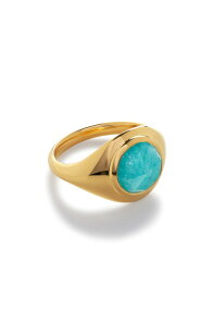 ���j�J���B�i�_�[ ���f�B�[�X �A�N�Z�T���[ �w�� Monica Vinader Eclipse Amazonite Signet Ring 18Ct Gold Vermeil / Amazonite �S�[���h