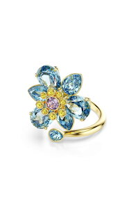 �X�����t�X�L�[ ���f�B�[�X �A�N�Z�T���[ �w�� Swarovskidyllia Crystal Flower Bypass Ring Blue �u���[