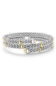 ���S�X ���f�B�[�X �A�N�Z�T���[ �u���X���b�g�E�o���O���E�A���N���b�g LAGOS Two-Tone Caviar Diamond Versa Wrap Braceletwo Tone