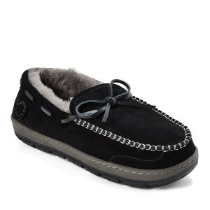 �f�B�A�t�H�[���Y �����Y �V���[�Y �T���_�� DEARFOAMS Fireside Forster Genuine Shearling Moccasin Black �u���b�N