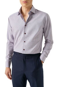 �G�g�� �����Y �g�b�v�X �V���c Eton Contemporary Fit Check Twill Button-Up Shirt Medium Red ���b�h