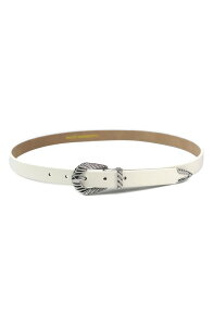 �v�e�B ���[�����c ���f�B�[�X �A�N�Z�T���[ �x���g ���U�[ �t�F�C�N���U�[ Petit Momentslimodern Rodeo Faux Leather Belt White/ Silver �z���C�g