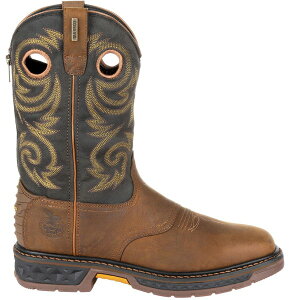 �W���[�W�u�[�c �����Y �V���[�Y �u�[�c�E���C���u�[�c Georgia Boot Carbotec Lt Waterproof Pullon Work Boot Black And Brown �u���b�N