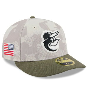 �j���[�G�� �����Y �A�N�Z�T���[ �X�q Men's New Era Light Beige/Olive Baltimore Orioles 2025 Armed Forces Day Low Profile 59FIFTY Fitted Hat Light Beige �x�[�W��