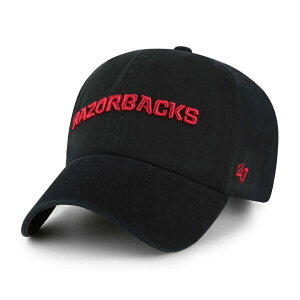 �t�H�[�e�B�[�Z�u�� �����Y �A�N�Z�T���[ �X�q Men's '47 Black Arkansas Razorbacks Clean Up Adjustable Hat Black �u���b�N