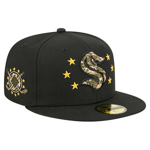 �j���[�G�� �����Y �A�N�Z�T���[ �X�q Men's New Era Black Seattle Kraken Military Appreciation Digital Camo Stars 59FIFTY Fitted Hat Black �u���b�N