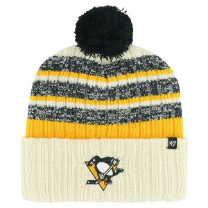 �t�H�[�e�B�[�Z�u�� �����Y �A�N�Z�T���[ �X�q �j�b�g Men's '47 Cream Pittsburgh Penguins Tavern Cuffed Knit Hat with Pom Cream �N���[��