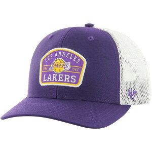 �t�H�[�e�B�[�Z�u�� �����Y �A�N�Z�T���[ �X�q Men's '47 Purple Los Angeles Lakersemi Patch Trucker Adjustable Hat Purple �p�[�v��