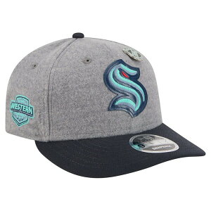 �j���[�G�� �����Y �A�N�Z�T���[ �X�q �E�[�� Men's New Era Gray/Deep Sea Blue Seattle Kraken Wool Pin Low Profile 9FIFTY Snapback Hat Gray �O���[
