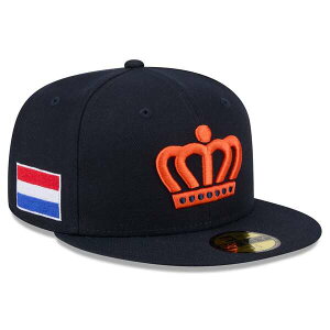 �j���[�G�� �����Y �A�N�Z�T���[ �X�q Men's New Era Navy Netherlands Baseball 2026 World Baseball Classic 59FIFTY Fitted Hat Navy �l�C�r�[