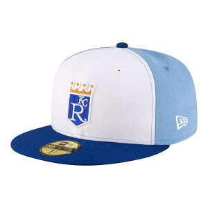 �j���[�G�� �����Y �A�N�Z�T���[ �X�q Men's New Era White/Light Blue Kansas City Royals Authenticollection-Field 59FIFTY Fitted Hat White �z���C�g