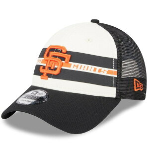 �j���[�G�� �����Y �A�N�Z�T���[ �X�q Men's New Era White/Black San Francisco Giants Team Stripe Trucker 9FORTY Snapback Hat White �z���C�g