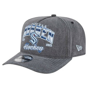 �j���[�G�� �����Y �A�N�Z�T���[ �X�q Men's New Era Charcoal Seattle Kraken Throwback Washed A-Frame Pre-Curved 9FIFTY Snapback Hat Charcoal �`���R�[��