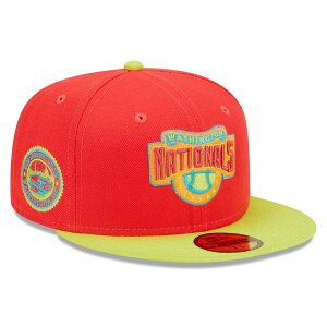 �j���[�G�� �����Y �A�N�Z�T���[ �X�q Men's New Era Red/Neon Green Washingtonationals 2008 Inaugural Season Lava Highlighter Combo 59FIFTY Fitted Hat Red ���b�h