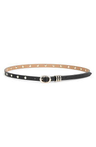 �G�e�B�J ���f�B�[�X �A�N�Z�T���[ �x���g ���U�[ Ettika Skinny Studded Leather Belt Black �u���b�N