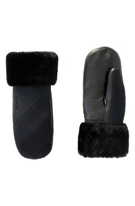 �}�b�J�[�W�� ���f�B�[�X �A�N�Z�T���[ ��� �L���e�B���O �_�E�� �t���[�X Mackage Fleece Trim Quiltedown Mittens Black-Black �u���b�N