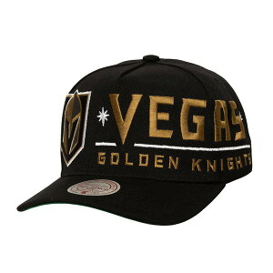 �~�b�`�F��&�l�X �����Y �A�N�Z�T���[ �X�q ���S Men's Mitchell & Ness Black Vegas Golden Knights Busted Logo Wordmark Wrap-Around Pro Pinch Adjustable Hat Black �u���b�N