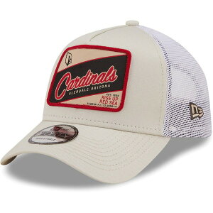 �j���[�G�� �����Y �A�N�Z�T���[ �X�q Men's New Era Khaki/White Arizona Cardinals Happy Camper A-Frame Trucker 9FORTY Snapback Hat Khaki �J�[�L