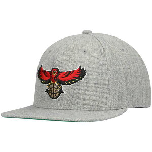 �~�b�`�F��&�l�X �����Y �A�N�Z�T���[ �X�q Men's Mitchell & Ness Heathered Gray Atlanta Hawks Hardwood Classics Team 2.0 Snapback Hat Heather Gray �O���[