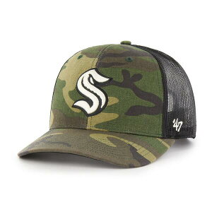 �t�H�[�e�B�[�Z�u�� �����Y �A�N�Z�T���[ �X�q Men's '47 Camo/Black Seattle Kraken Trucker Snapback Hat Camo �u���b�N