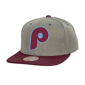 �~�b�`�F��&�l�X �����Y �A�N�Z�T���[ �X�q Men's Mitchell & Ness Gray Philadelphia Phillies Cooperstown Collection Basic Flip Snapback Hat Gray �O���[