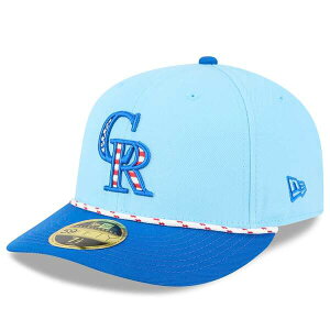 �j���[�G�� �����Y �A�N�Z�T���[ �X�q Men's New Era Light Blue/Blue Colorado Rockies 2025 Fourth of July Low Profile 59FIFTY Fitted Hat Light Blue �u���[