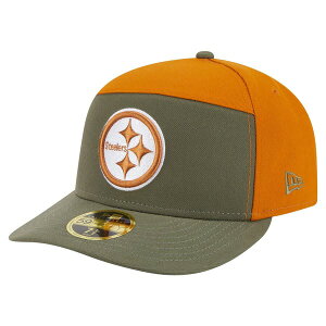 �j���[�G�� �����Y �A�N�Z�T���[ �X�q T�V���c Men's New Era Olive/Brown Pittsburgh Steelers Two-Tone Color Pack Split Panel 59FIFTY Fitted Hat Olive �I���[�u