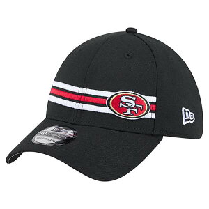 �j���[�G�� �����Y �A�N�Z�T���[ �X�q Men's New Era Black San Francisco 49erstripes 39THIRTY Flex Hat Black �u���b�N