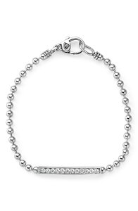 ���S�X ���f�B�[�X �A�N�Z�T���[ �u���X���b�g�E�o���O���E�A���N���b�g LAGOS Caviar Spark Diamond Bar Chain Bracelet Silver �V���o�[