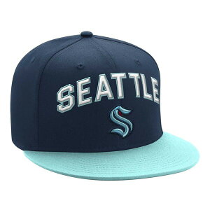 �X�^�[�^�[ �����Y �A�N�Z�T���[ �X�q ���S Men'starter Deep Sea Blue/Light Blue Seattle Kraken Arch Logo Two-Tone Snapback Hat Navy �l�C�r�[