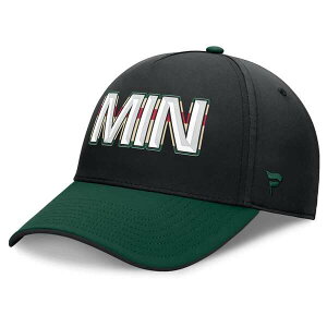 �t�@�i�e�B�N�X �����Y �A�N�Z�T���[ �X�q Men's Fanatics Black/Green Minnesota Wild Authentic Pro Rink Team Code Flex Hat Black �u���b�N