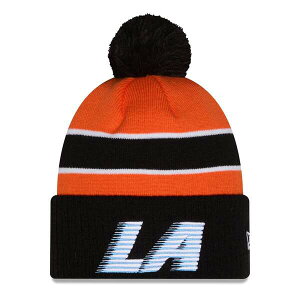 �j���[�G�� �����Y �A�N�Z�T���[ �X�q �j�b�g Men's New Era Orange/Black LA Clippers 2025/26 City Edition Cuffed Knit Hat with Pom Orange �I�����W