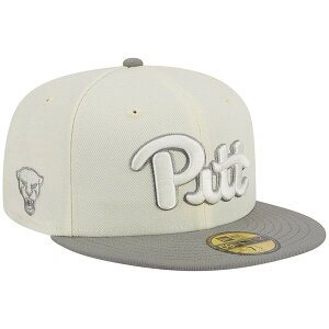 �j���[�G�� �����Y �A�N�Z�T���[ �X�q Men's New Era Stone/Gray Pitt Panthers Chrome & Concrete 59FIFTY Fitted Hat Cream �N���[��