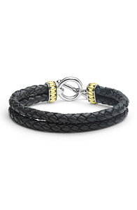 ���S�X �����Y �A�N�Z�T���[ �u���X���b�g�E�o���O���E�A���N���b�g ���U�[ LAGOS Men's Anthem Doubleather Bracelet Black �u���b�N