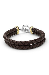 ���S�X �����Y �A�N�Z�T���[ �u���X���b�g�E�o���O���E�A���N���b�g ���U�[ LAGOS Men's Anthem Doubleather Bracelet Brown �u���E��