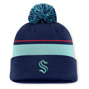 �t�@�i�e�B�N�X �����Y �A�N�Z�T���[ �X�q �j�b�g Men's Fanatics Deep Sea Blue Seattle Kraken Authentic Pro Rink Cuffed Knit Hat with Pom Navy �l�C�r�[