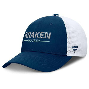 �t�@�i�e�B�N�X �����Y �A�N�Z�T���[ �X�q Men's Fanatics Deep Sea Blue/White Seattle Kraken Authentic Pro Rink Lockup Adjustable Trucker Hat Blue �u���[