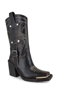 �W�W ���f�B�[�X �V���[�Y �u�[�c�E���C���u�[�c ZIGI Amaranta Cowboy Boot Brown Leather �u���E��