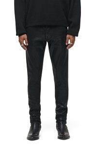 �n�h�\���W�[���Y �����Y �{�g���X �f�j���p���c �R�[�g Hudson Jeans Zack Coated Skinny Jeans Jet Black Wax �u���b�N
