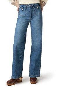 �y�C�W ���f�B�[�X �{�g���X �f�j���p���c ���C�h���b�O �n�C�E�G�X�g �W�[���Y PAIGE Anessa Button Pocket High Waist Wide Leg Jeans Written