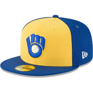 �j���[�G�� �����Y �A�N�Z�T���[ �X�q �E�[�� Men's New Era Yellow Milwaukee Brewers Cooperstown Collection Wool 59FIFTY Fitted Hat Yellow �C�G���[