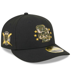 �j���[�G�� �����Y �A�N�Z�T���[ �X�q Men's New Era Black San Diego Padres 2024 Armed Forces Day Low Profile 59FIFTY Fitted Hat Black �u���b�N