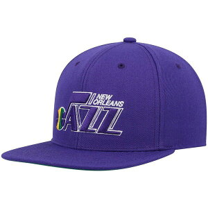 �~�b�`�F��&�l�X �����Y �A�N�Z�T���[ �X�q Men's Mitchell & Ness Purple New Orleans Jazz Hardwood Classics Team Ground 2.0 Snapback Hat Purple �p�[�v��