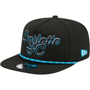 �j���[�G�� �����Y �A�N�Z�T���[ �X�q Men's New Era Black Charlotte FC Script Golfer Adjustable Hat Black �u���b�N